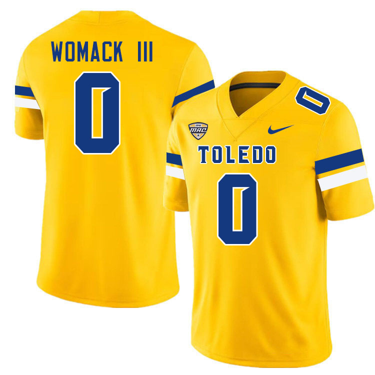 Samuel Womack III Toledo Jersey,Toledo Rockets #0 Samuel Womack III Jersey Youth College-Gold